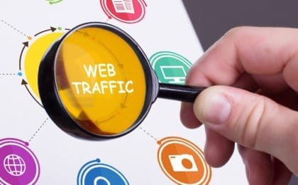 Website Traffic with Magnifying Glass
